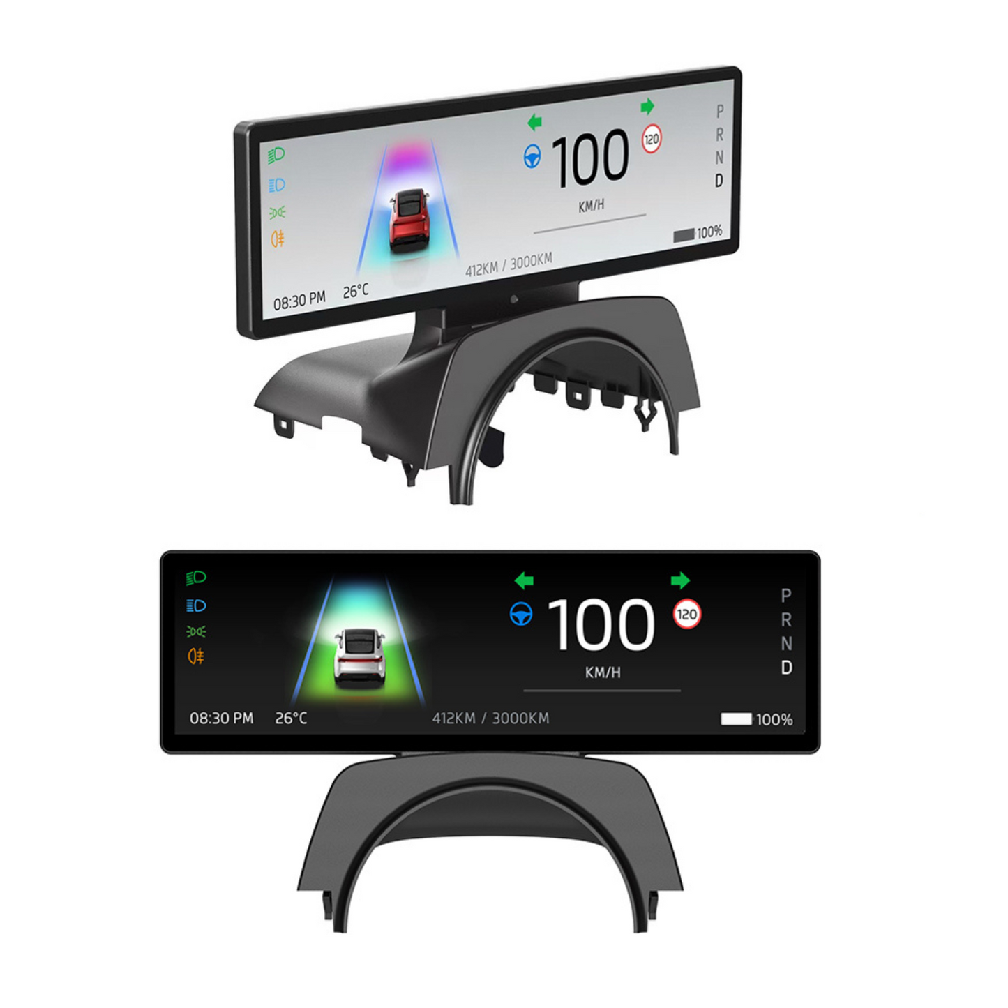 Schermo cruscotto con videocamera anteriore supporto a CarPlay e Android Auto - Tesla Model 3 e Model Y