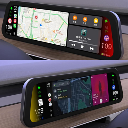Schermo cruscotto con videocamera anteriore supporto a CarPlay e Android Auto (Versione Elite) - Tesla Model 3 e Model Y